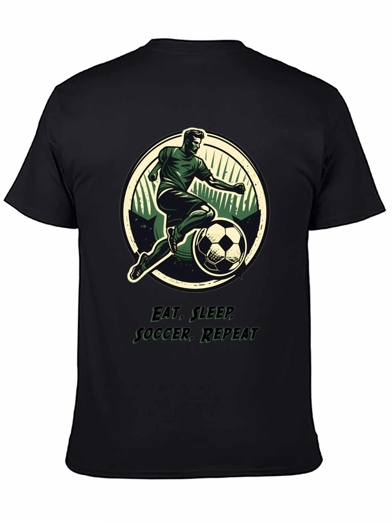 Eat Sleep Soccer Repeat Black T-Shirt