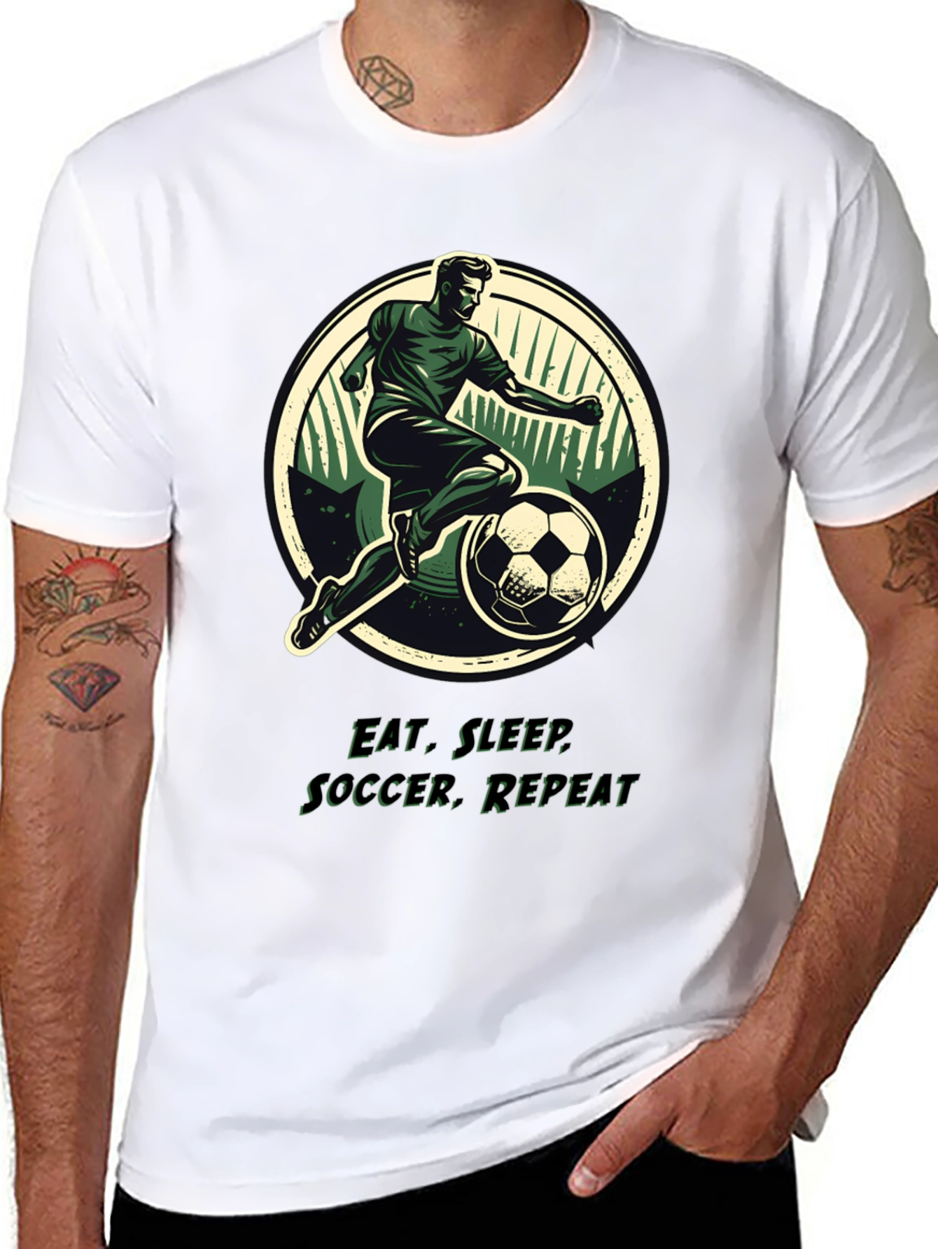 Eat Sleep Soccer Repeat Black T-Shirt