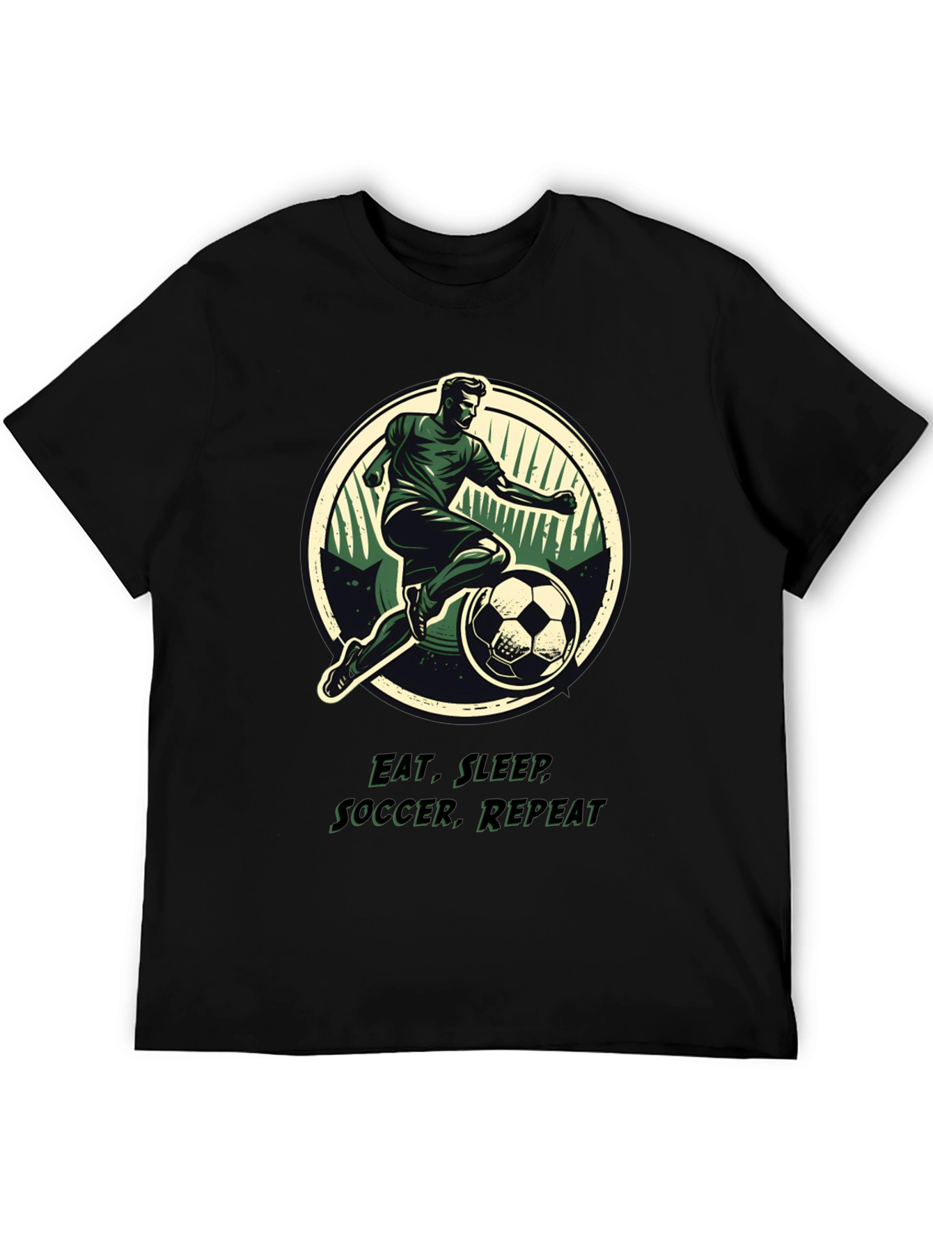 Eat Sleep Soccer Repeat Black T-Shirt