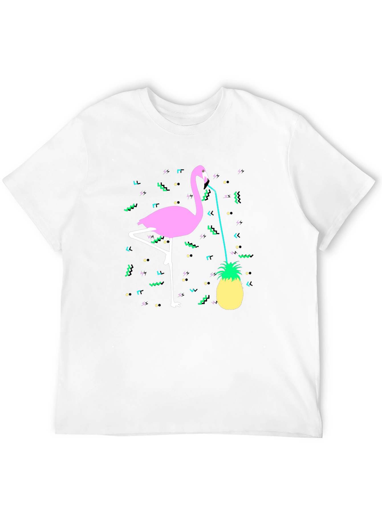Tropical Flamingo Pineapple Graphic Tee