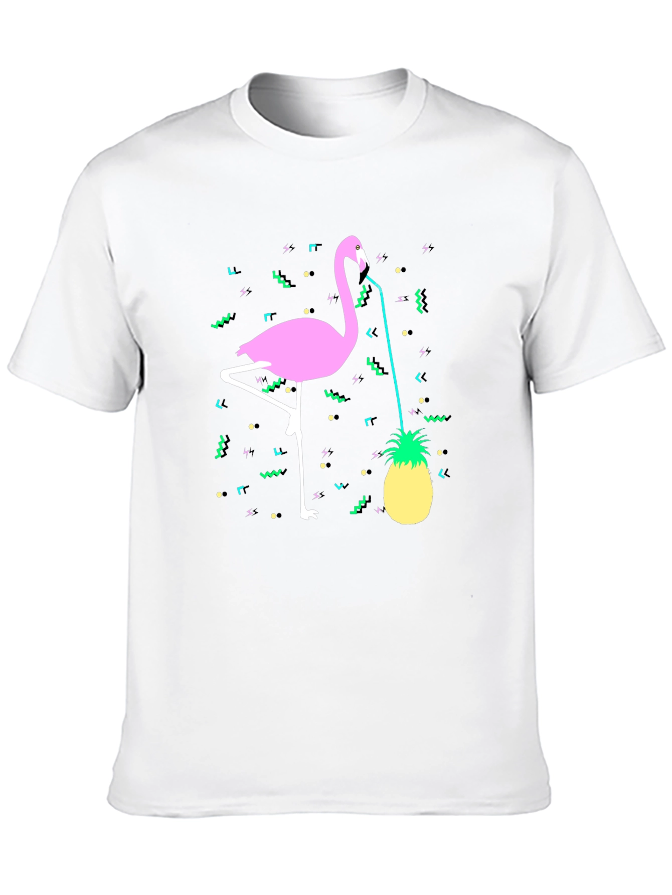 Tropical Flamingo Pineapple Graphic Tee