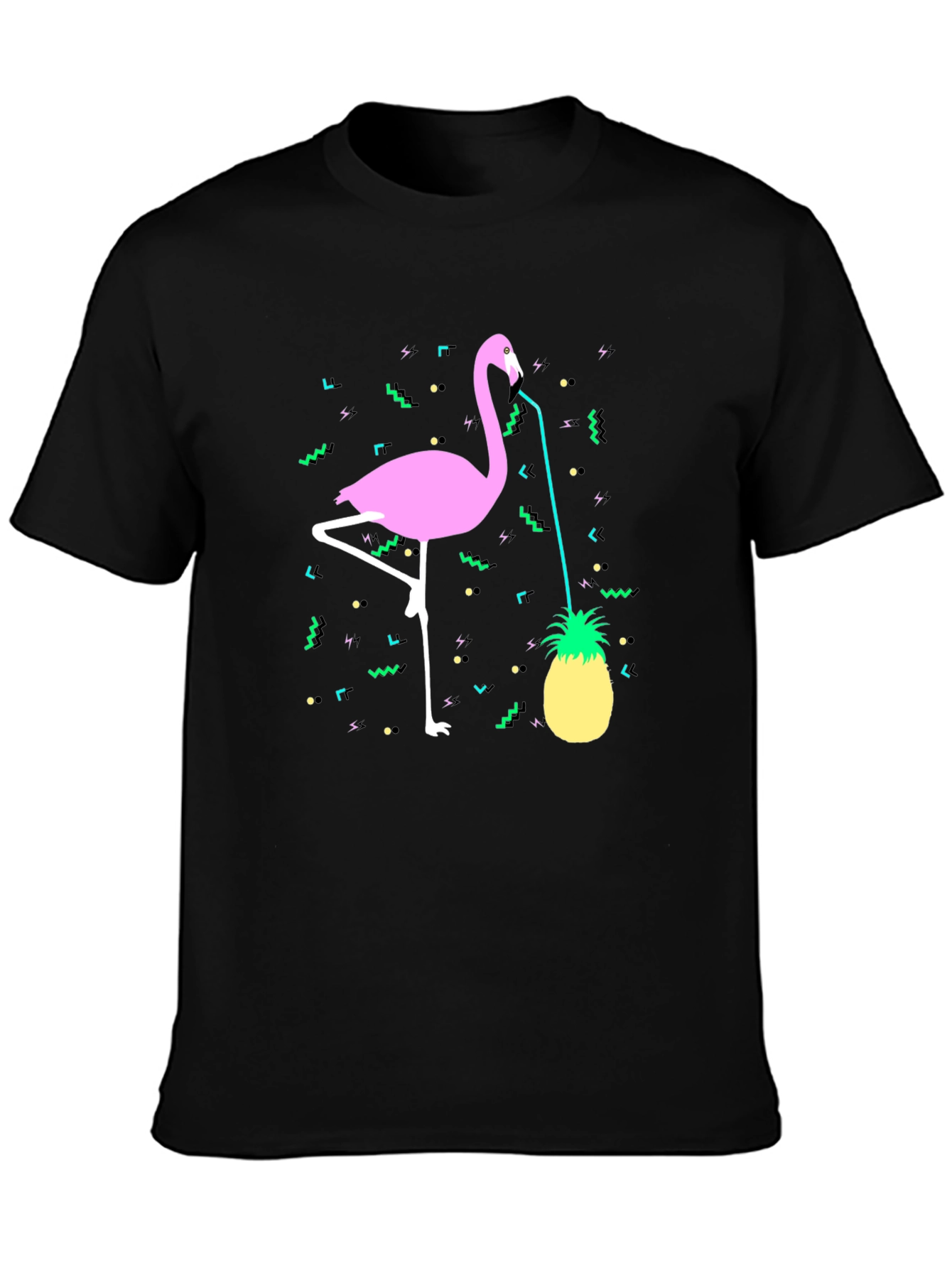 Tropical Flamingo Pineapple Graphic Tee