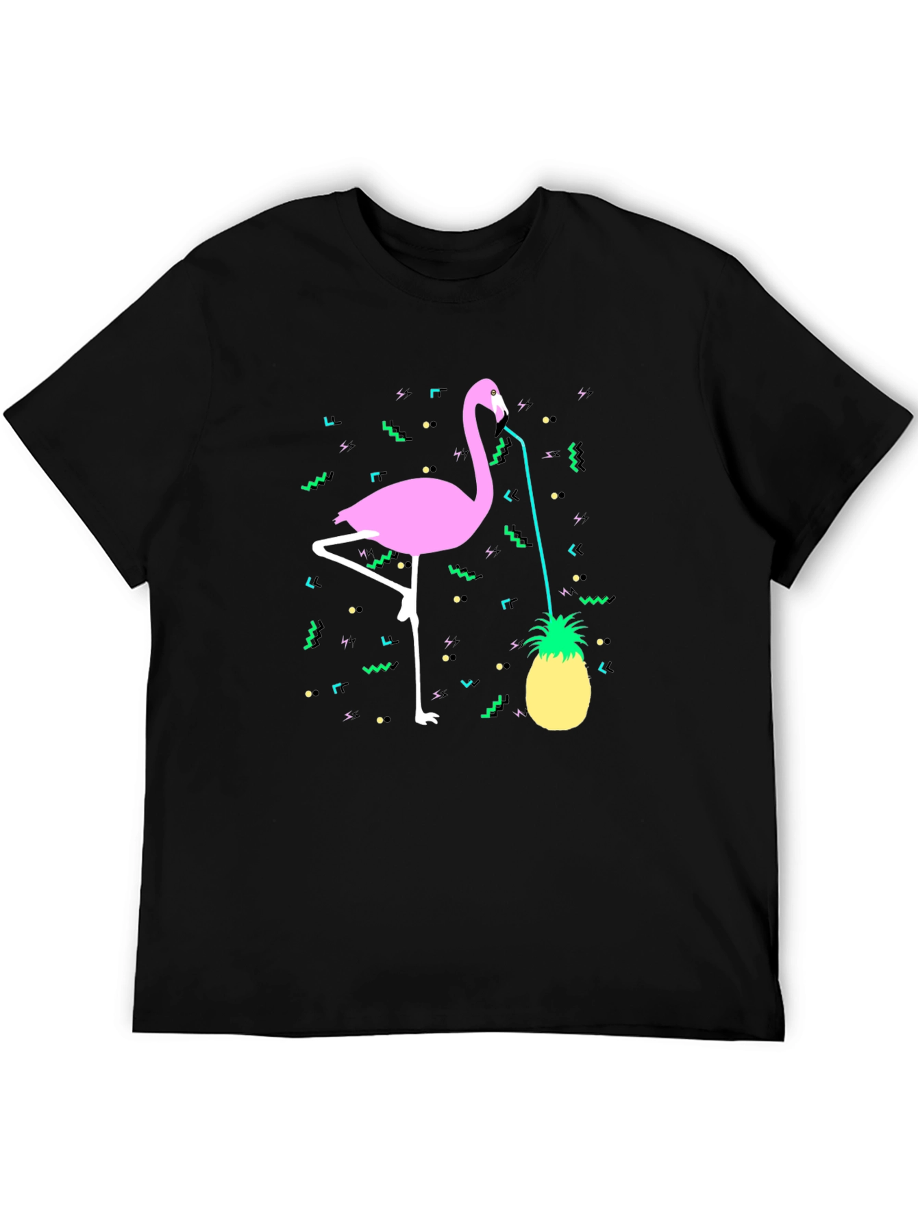 Tropical Flamingo Pineapple Graphic Tee