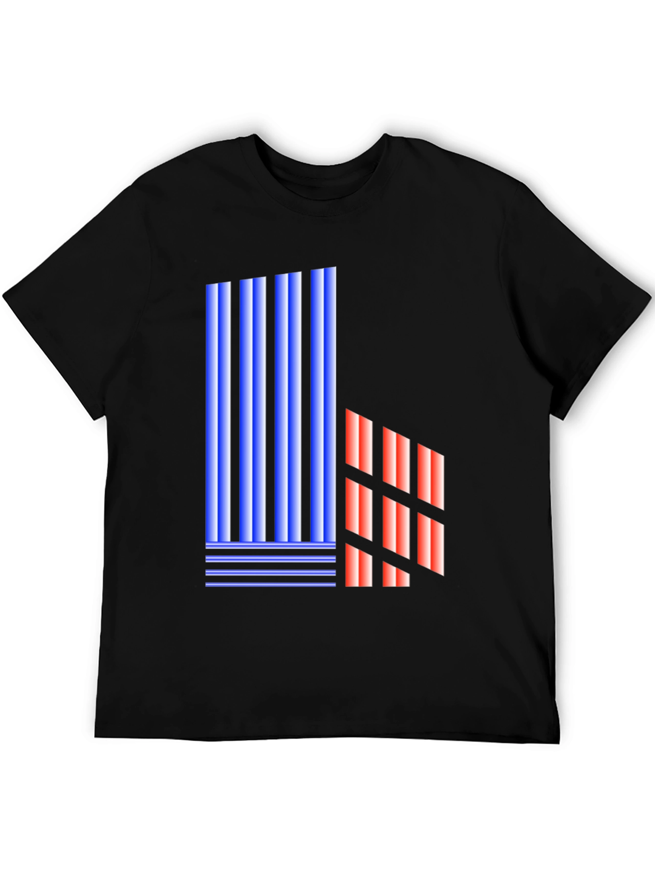 Abstract Geometric Graphic Print Black T-Shirt