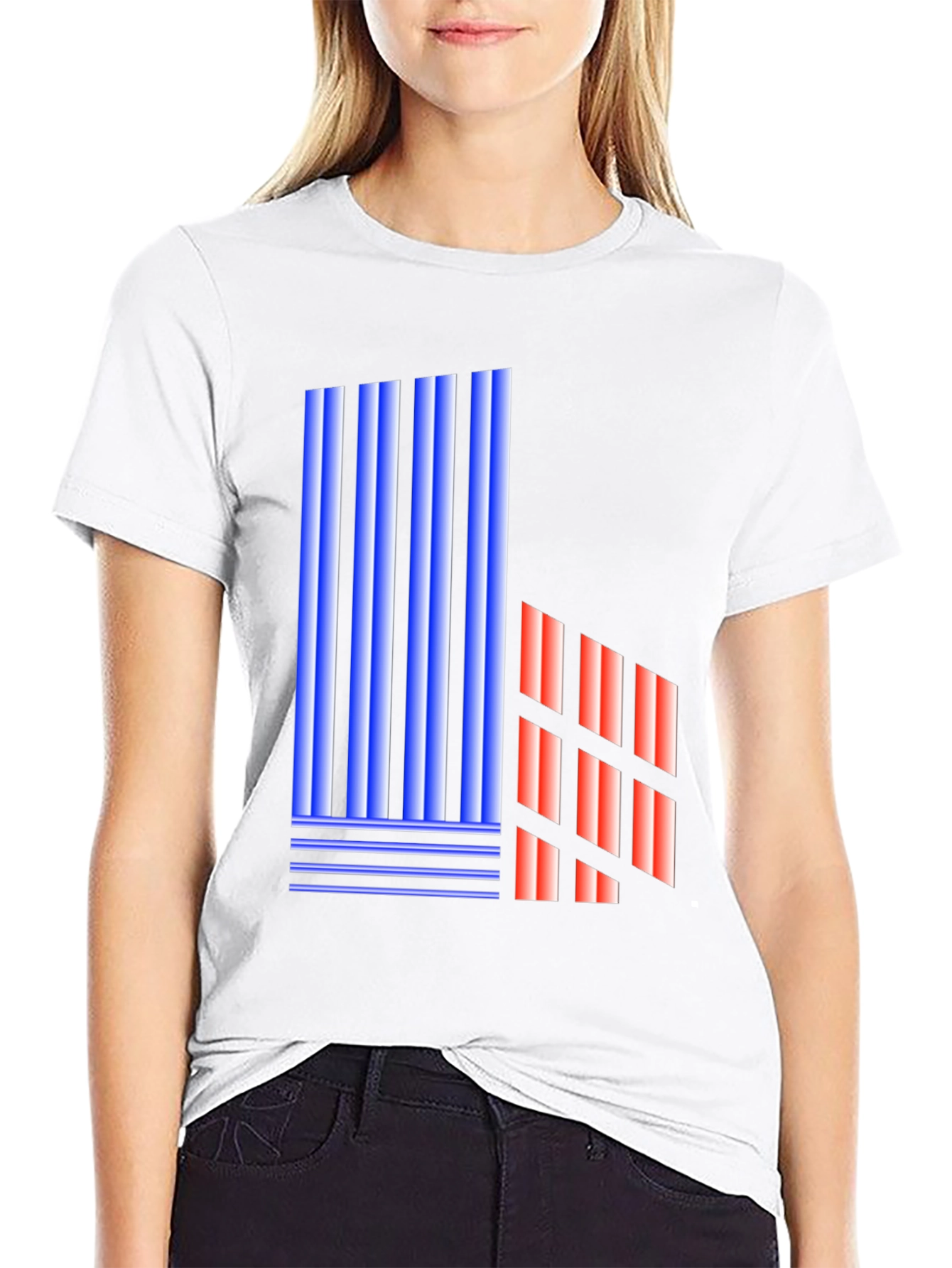 Abstract Geometric Graphic Print Black T-Shirt