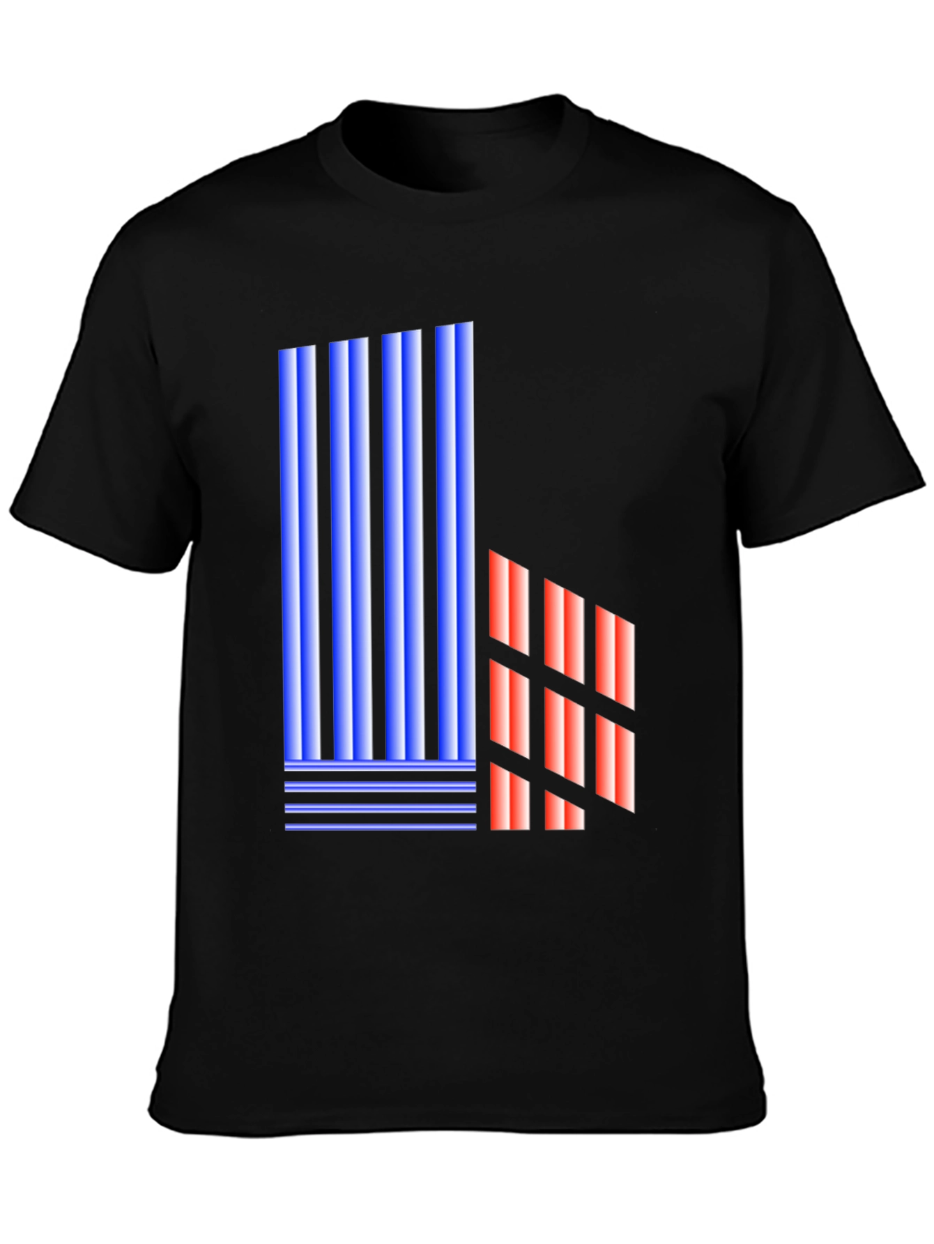 Abstract Geometric Graphic Print Black T-Shirt