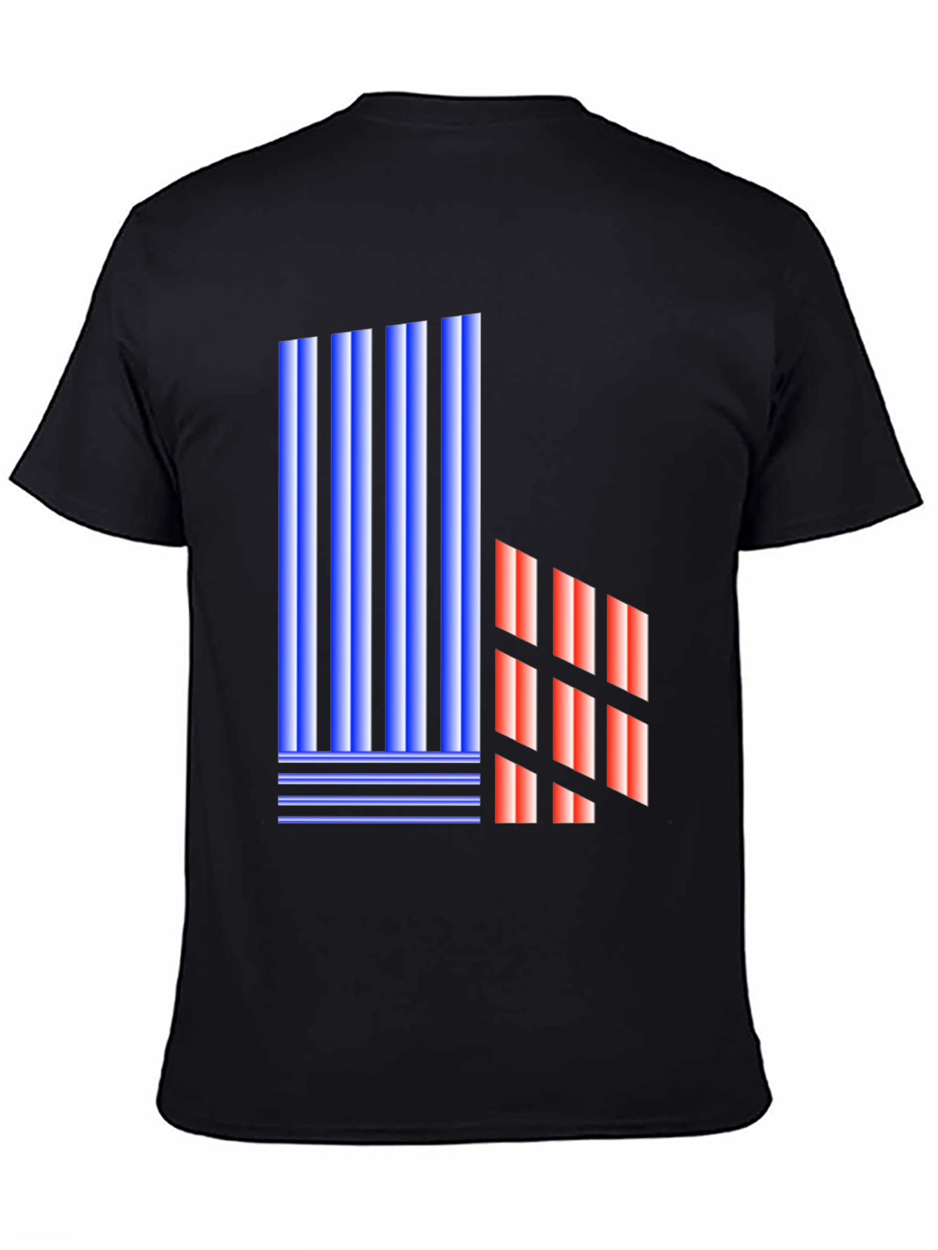 Abstract Geometric Graphic Print Black T-Shirt