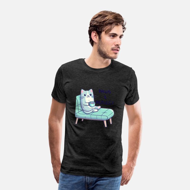 Adorable Cat Therapy T-Shirt - 'Paws and Reflect