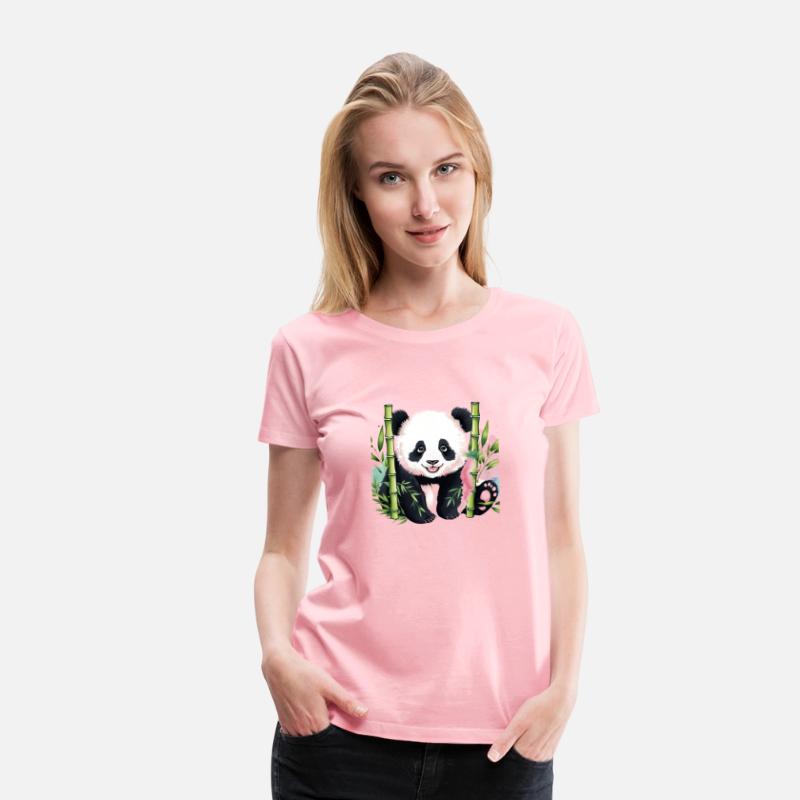"Adorable Panda with Bamboo: Playful and Nature