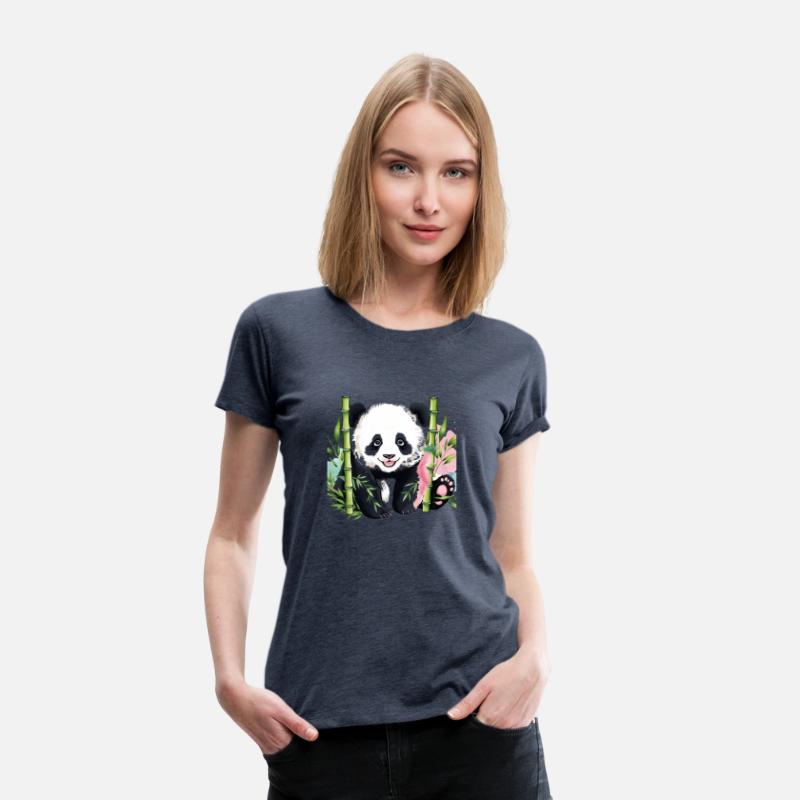 "Adorable Panda with Bamboo: Playful and Nature