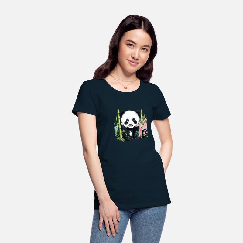 "Adorable Panda with Bamboo: Playful and Nature