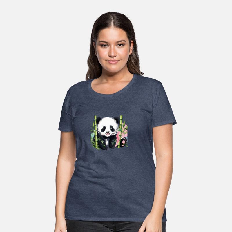 "Adorable Panda with Bamboo: Playful and Nature