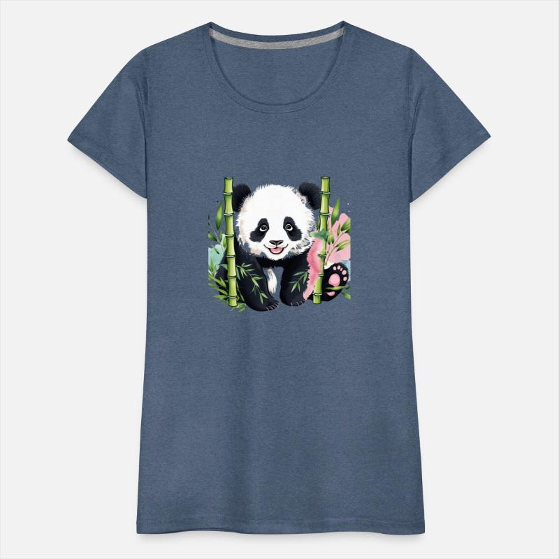"Adorable Panda with Bamboo: Playful and Nature