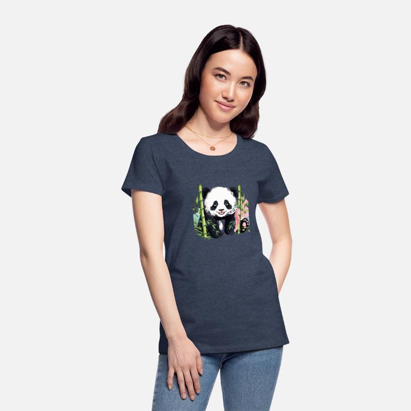 "Adorable Panda with Bamboo: Playful and Nature