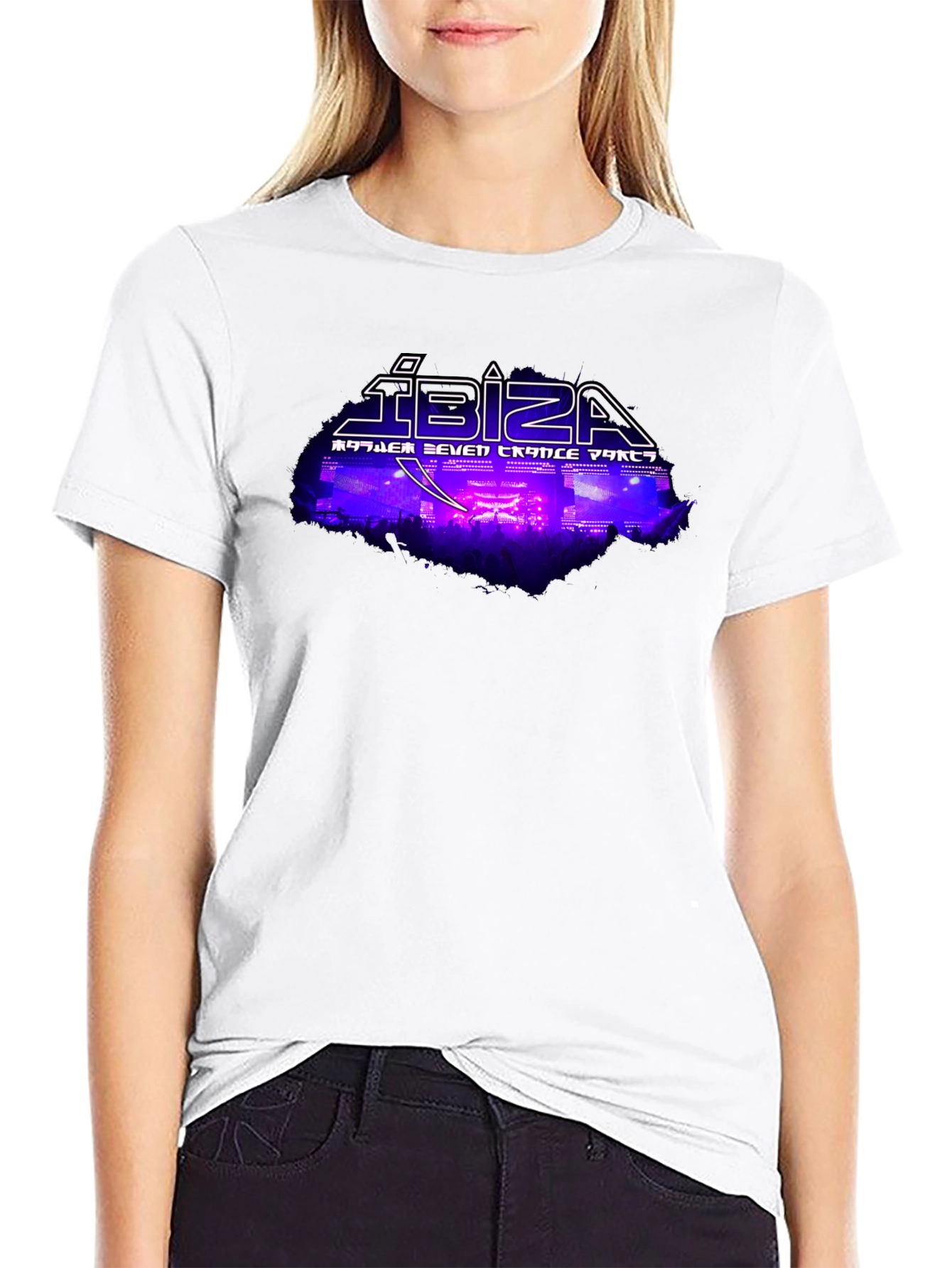 Ibiza Seven Trance Party Black Graphic Tee