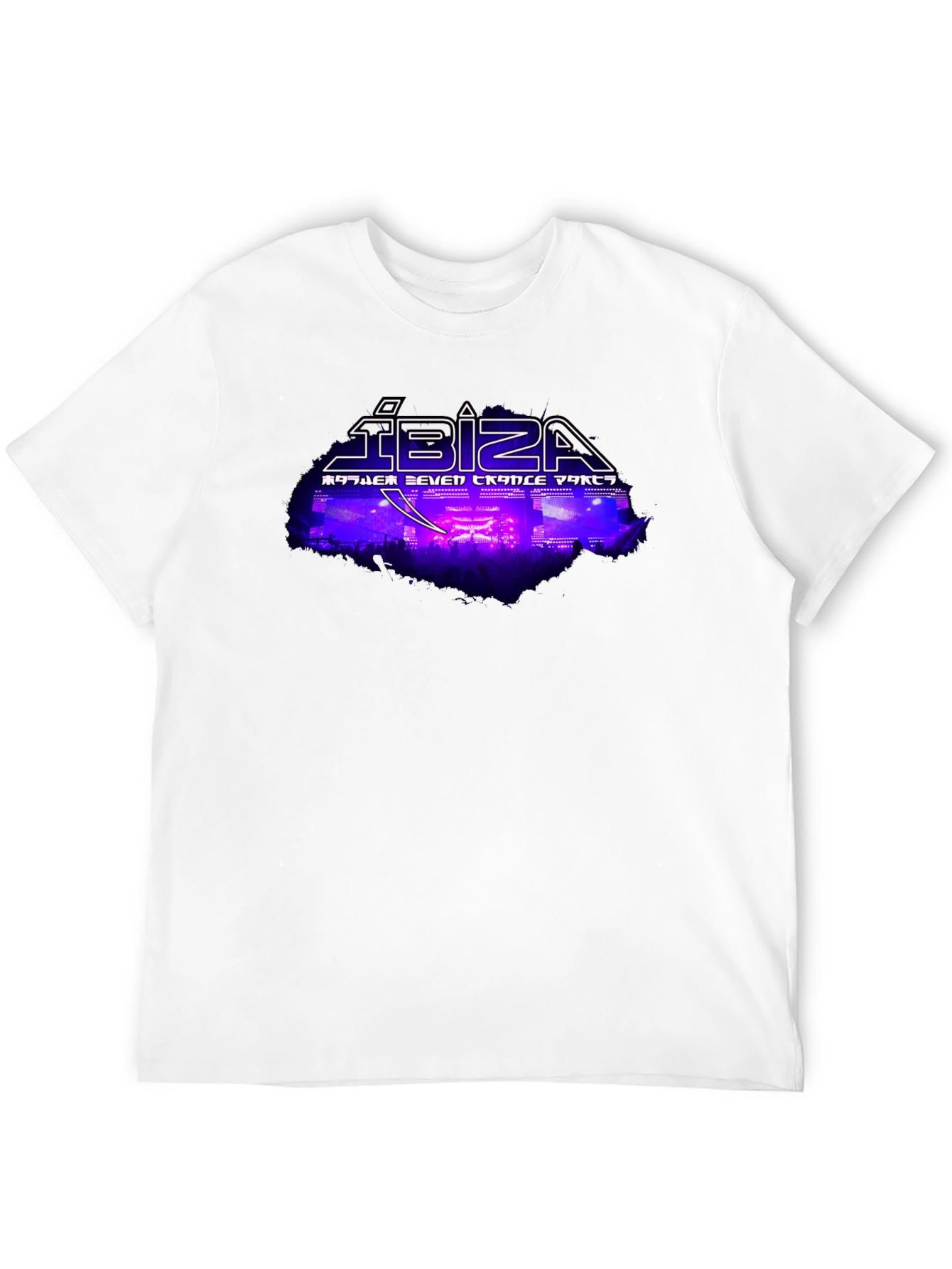 Ibiza Seven Trance Party Black Graphic Tee