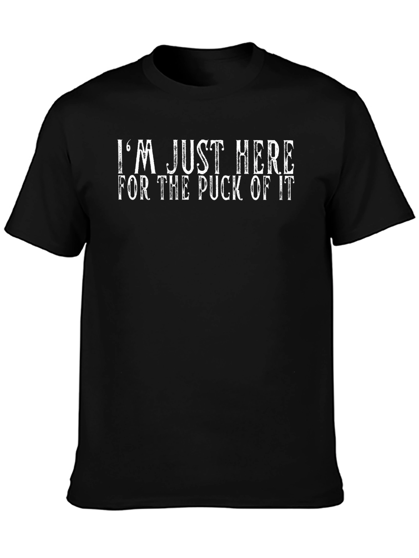 Puck Of It Mens Black T-Shirt Hockey Fan Tee