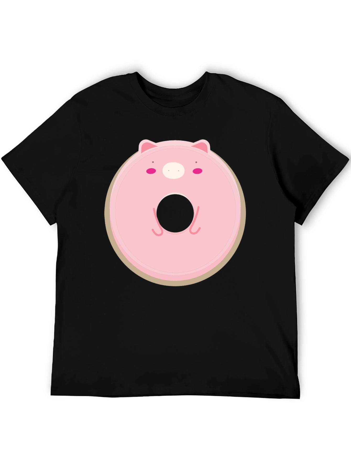 Cute Pig Donut Graphic T-Shirt - Casual Comfort