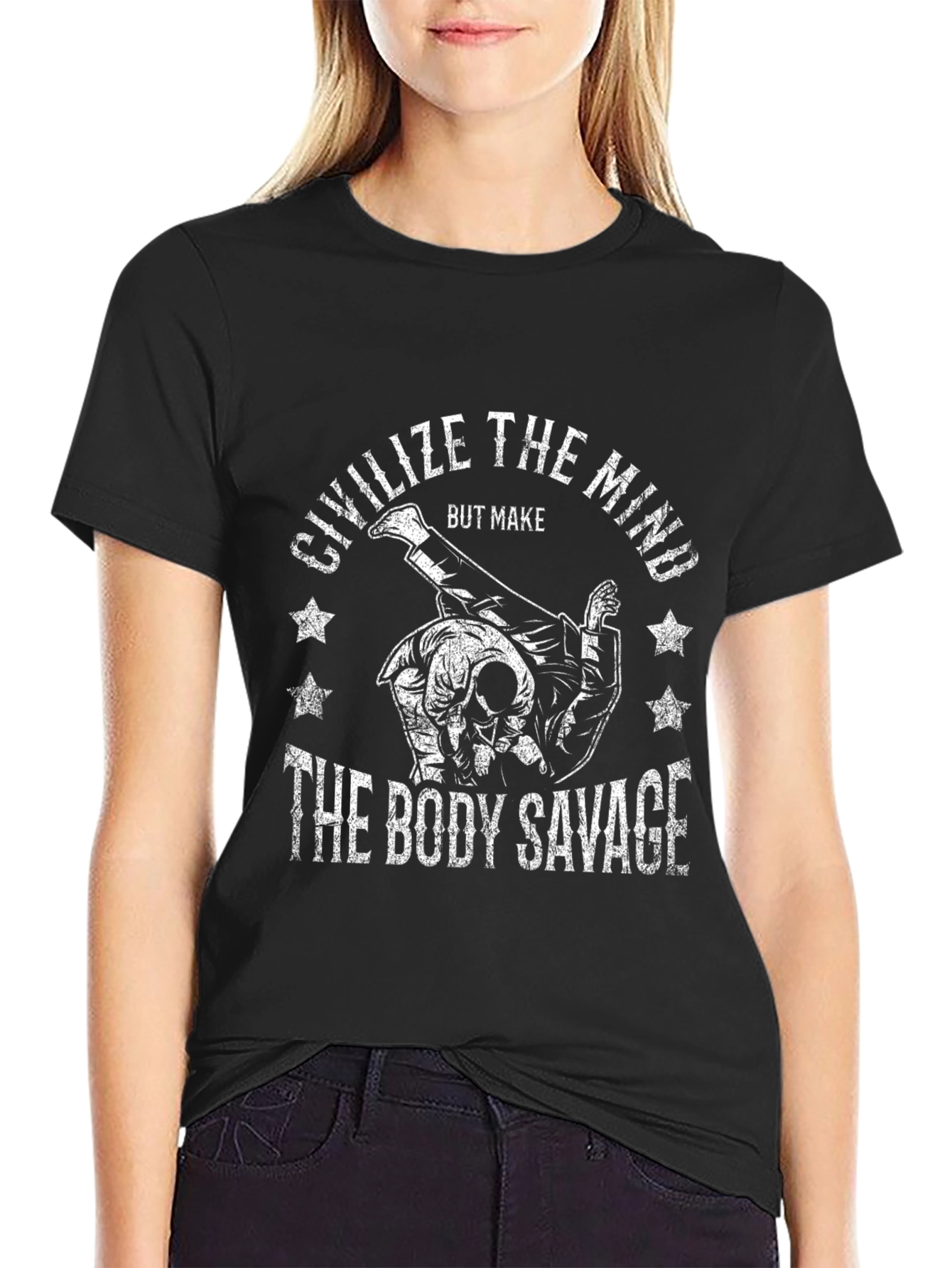Civilize the Mind T-Shirt - Savage Body Graphic Tee