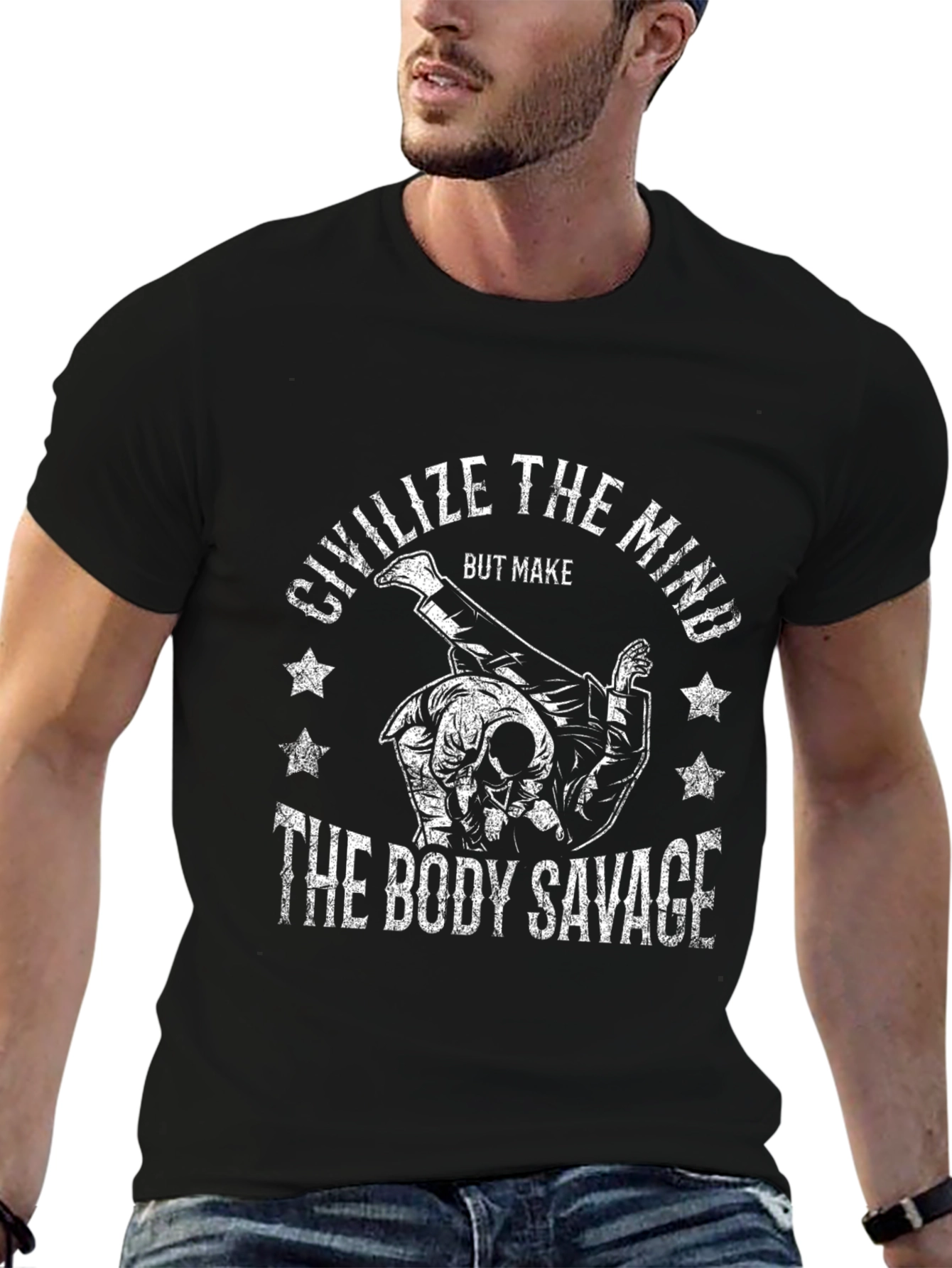 Civilize the Mind T-Shirt - Savage Body Graphic Tee