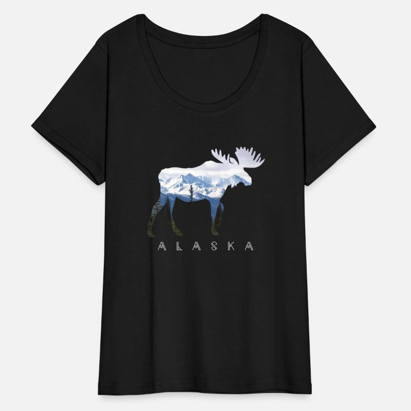 Alaska Day Moose Snowy Mountain