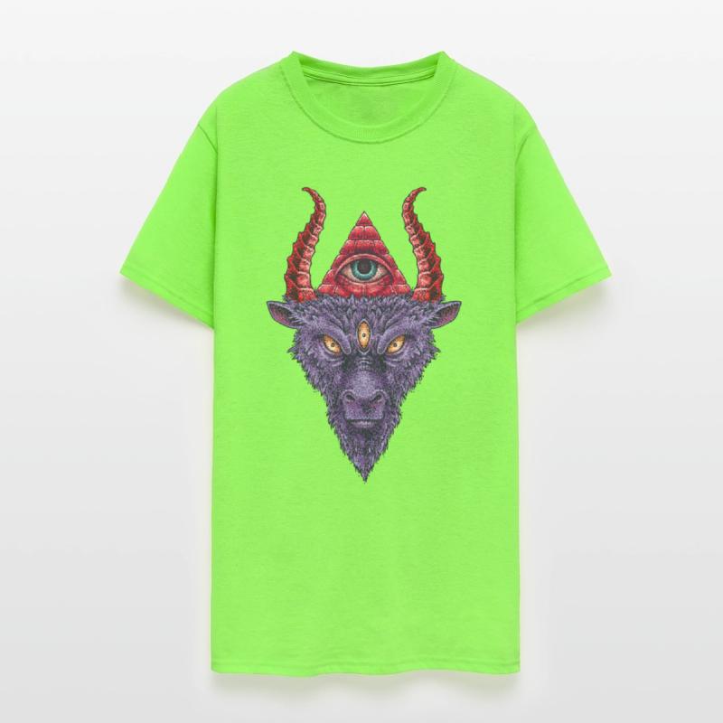 All Seeing Eye Retro Tattoo Style Baphomet Red