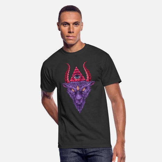 All Seeing Eye Retro Tattoo Style Baphomet Red