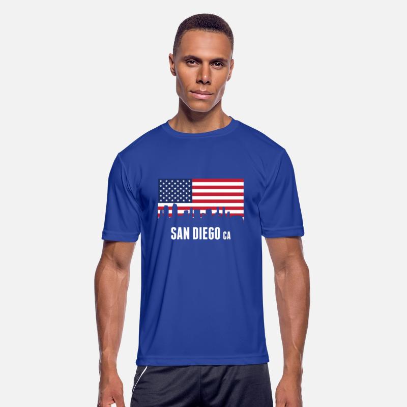 American Flag San Diego Skyline