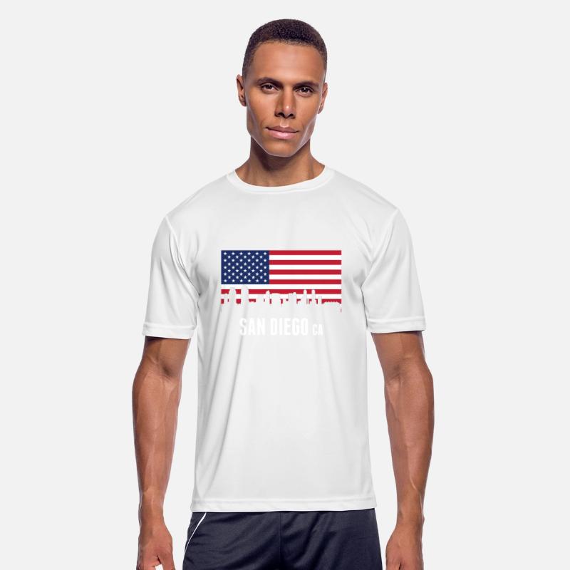 American Flag San Diego Skyline