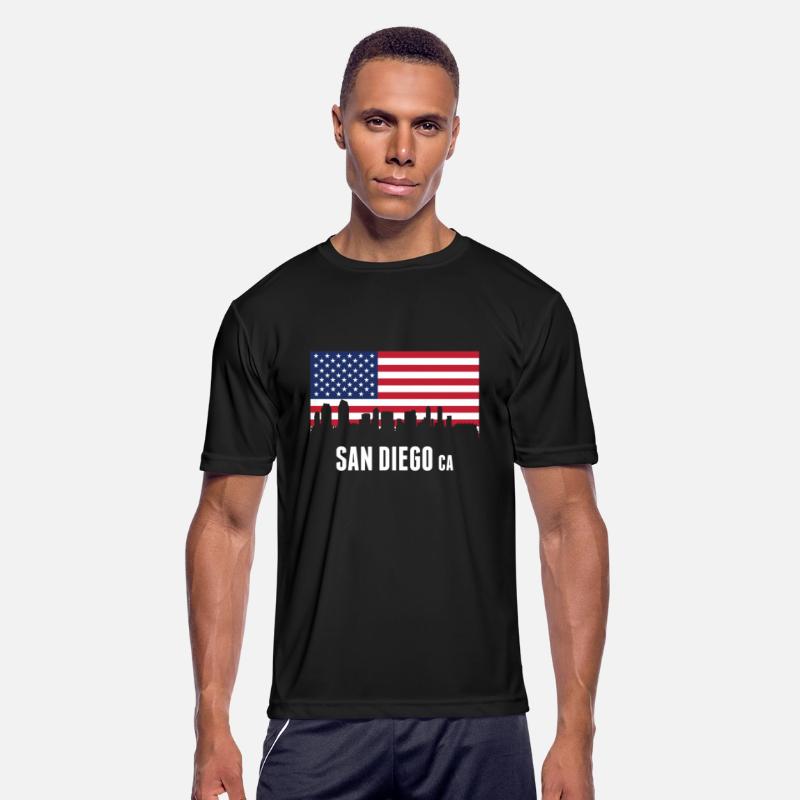 American Flag San Diego Skyline