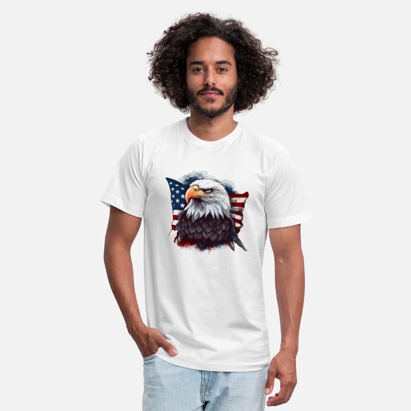 American patriotic bald eagle whit USA flag