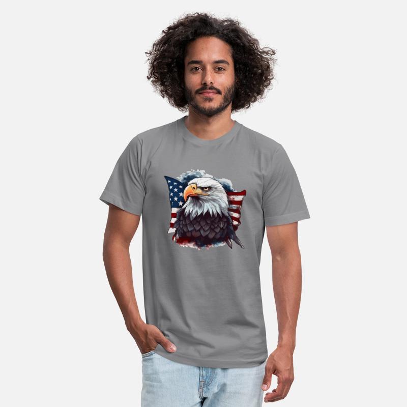 American patriotic bald eagle whit USA flag