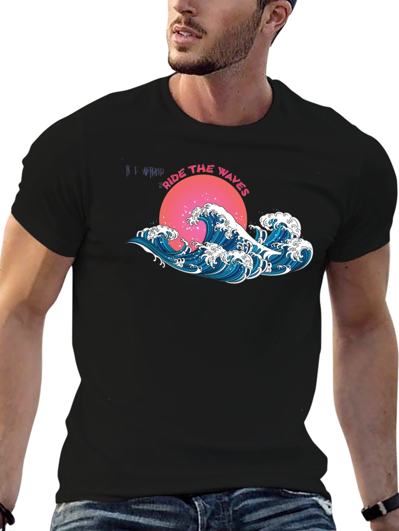 Ride the Waves Graphic Tee - Black T-Shirt