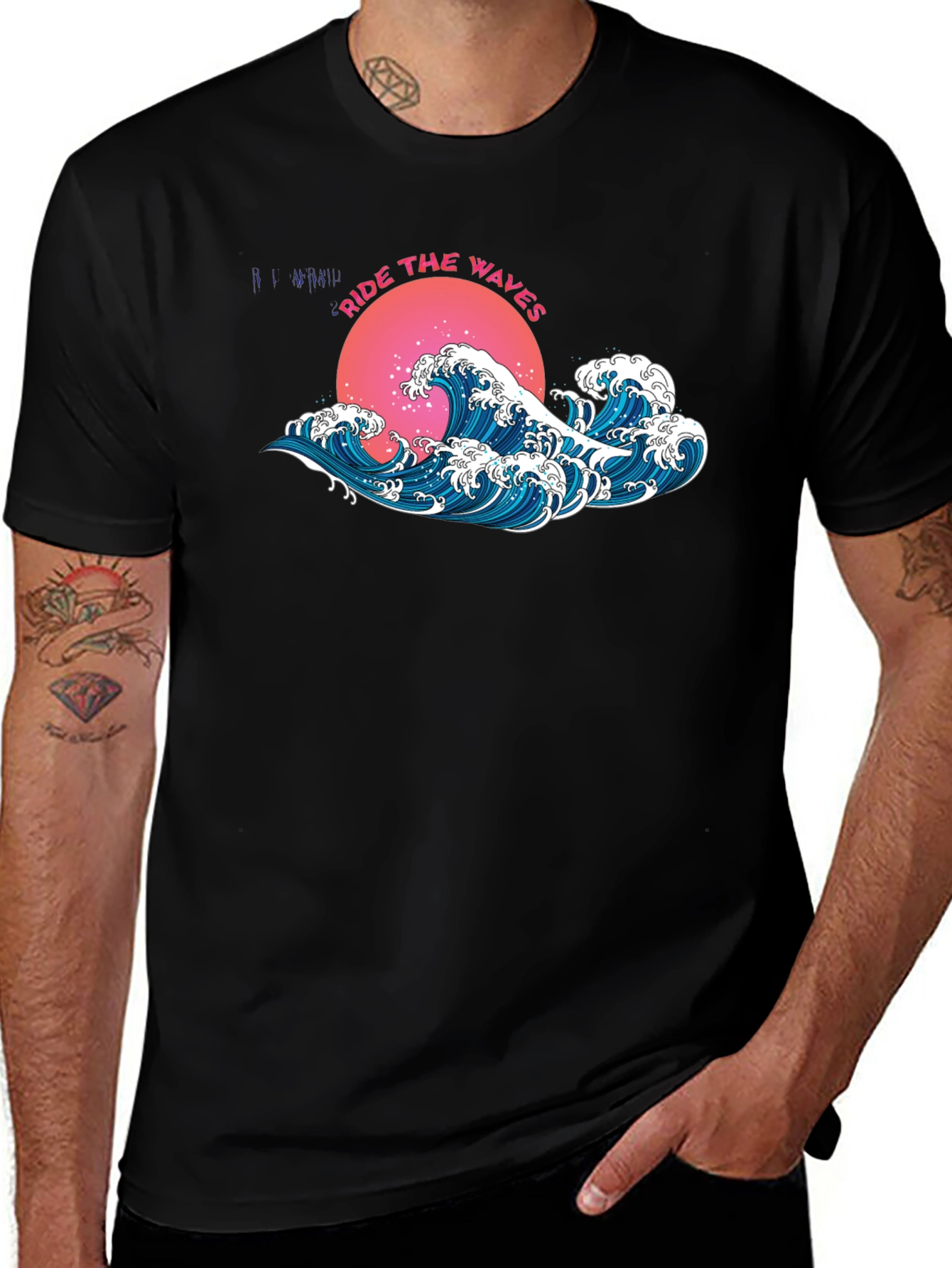 Ride the Waves Graphic Tee - Black T-Shirt