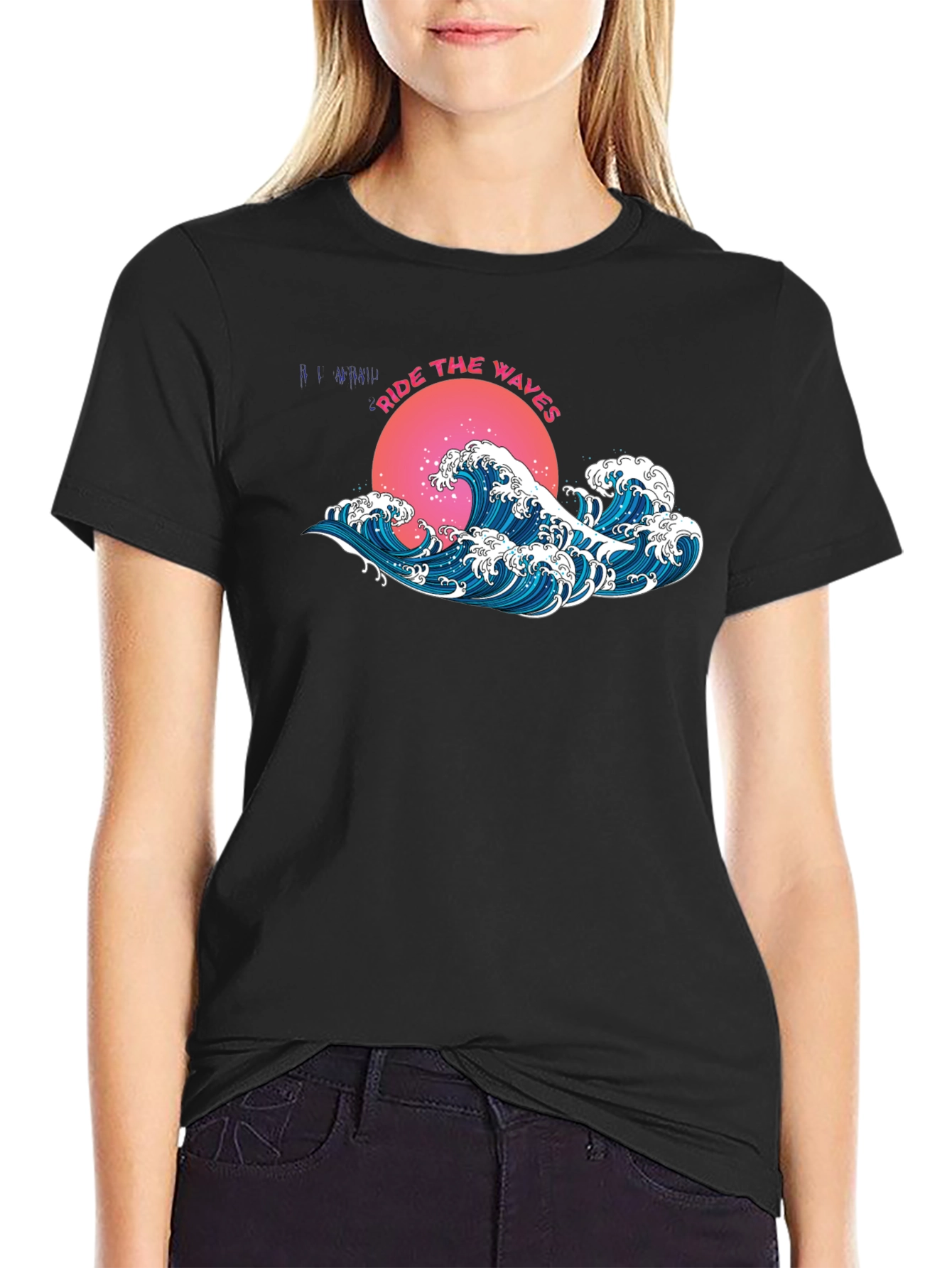 Ride the Waves Graphic Tee - Black T-Shirt