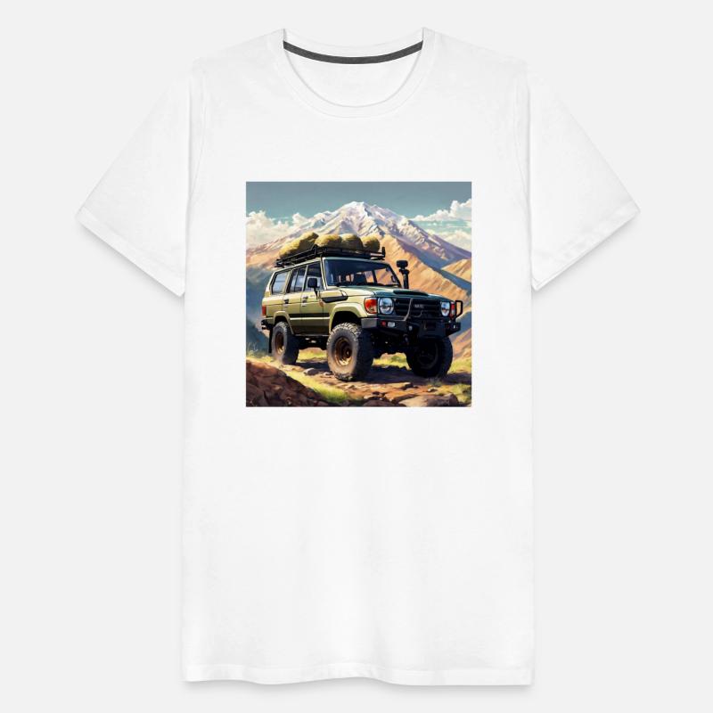 anime of a rugged land cruiser conquering mountain