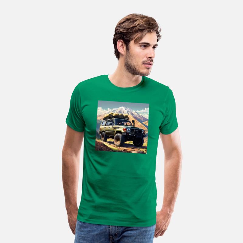 anime of a rugged land cruiser conquering mountain