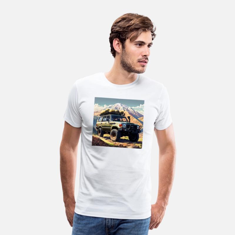 anime of a rugged land cruiser conquering mountain