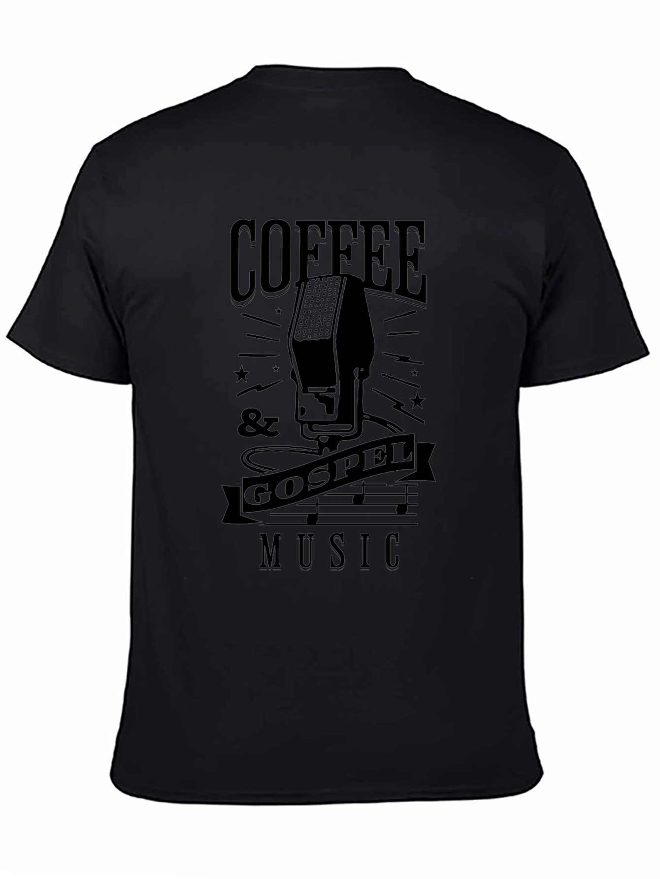 Coffee & Gospel Music Black Graphic Tee