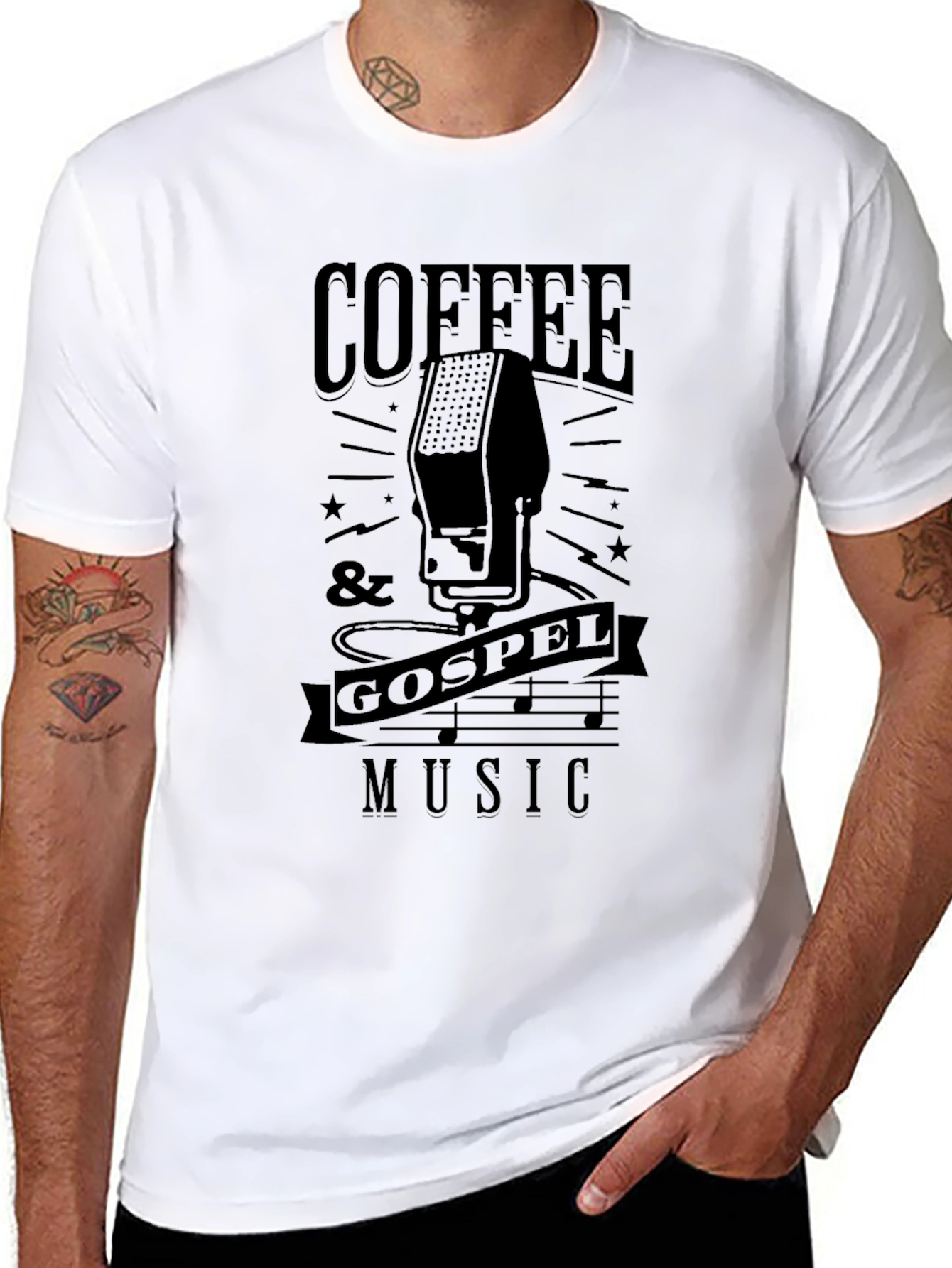 Coffee & Gospel Music Black Graphic Tee