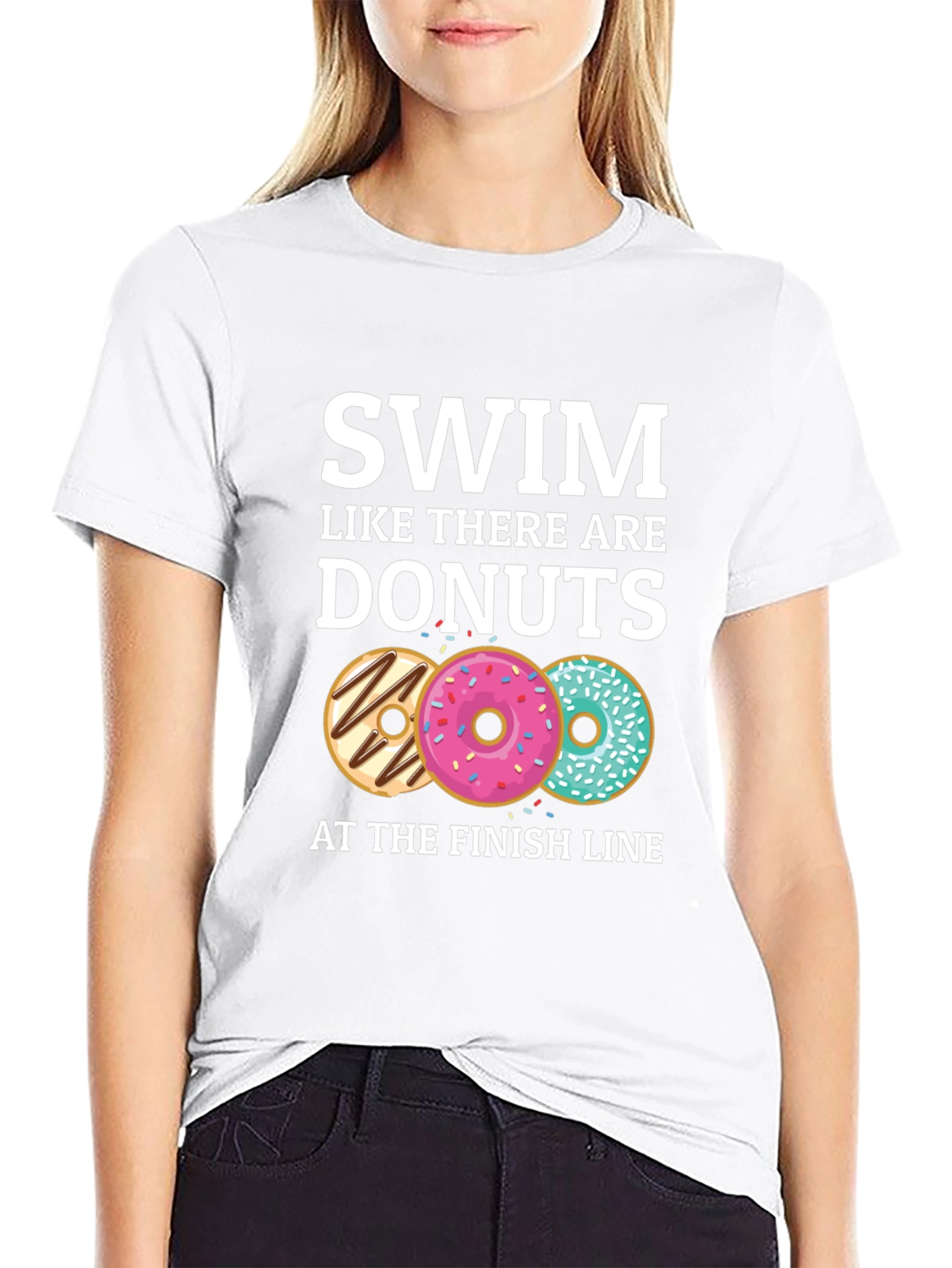 Swim for Donuts T-Shirt - Funny Motivational Tee