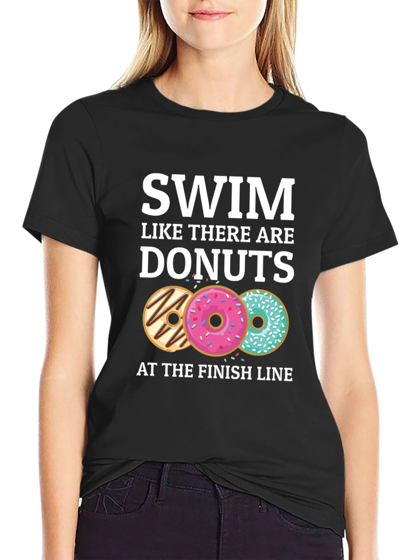 Swim for Donuts T-Shirt - Funny Motivational Tee