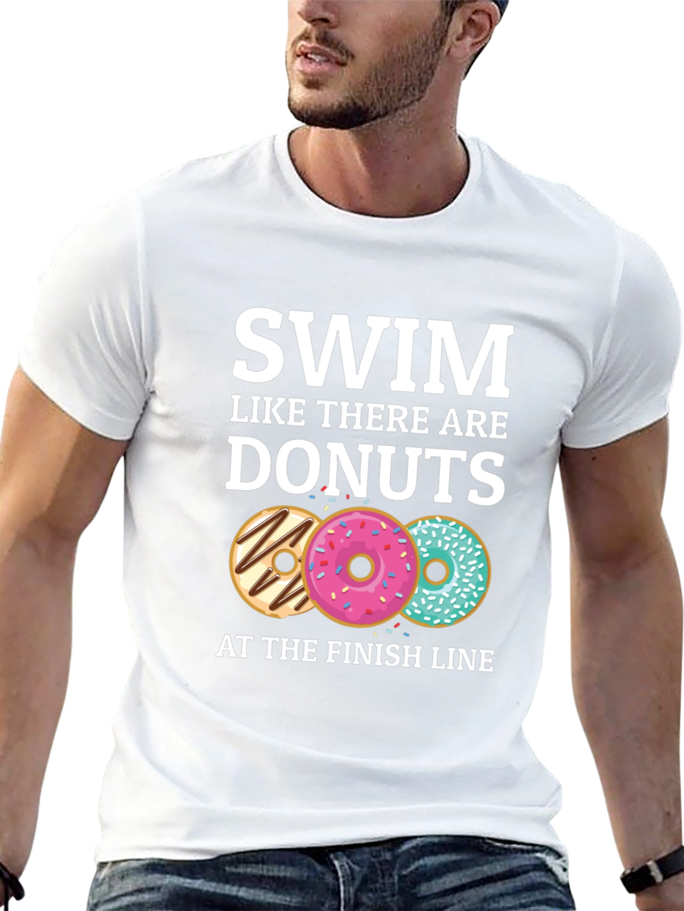 Swim for Donuts T-Shirt - Funny Motivational Tee