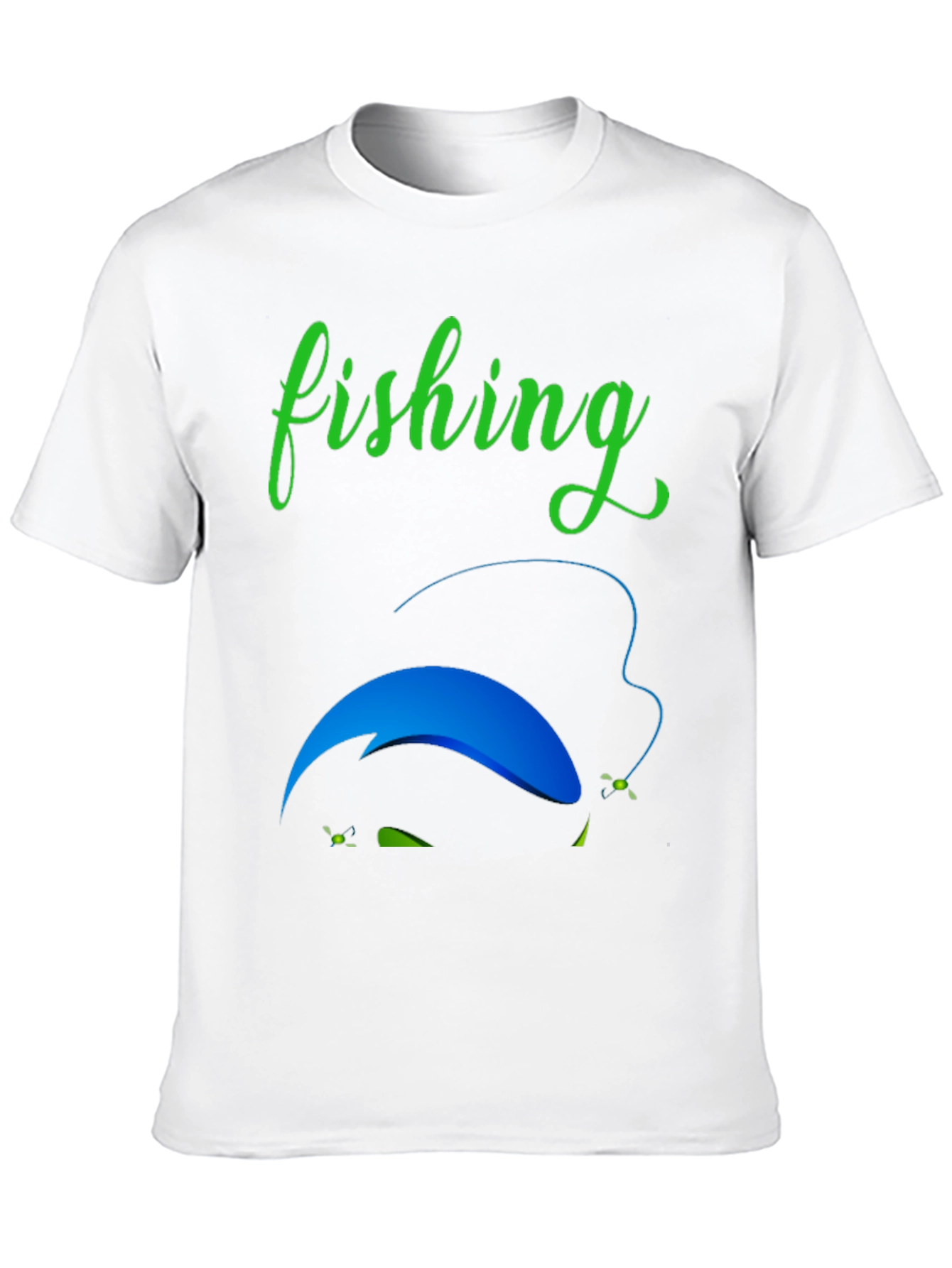 Fishing Graphic Tee - Mens Black Cotton Blend T-Shirt