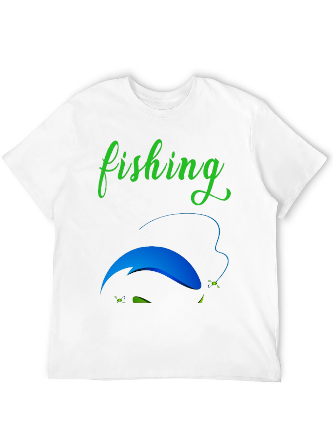 Fishing Graphic Tee - Mens Black Cotton Blend T-Shirt