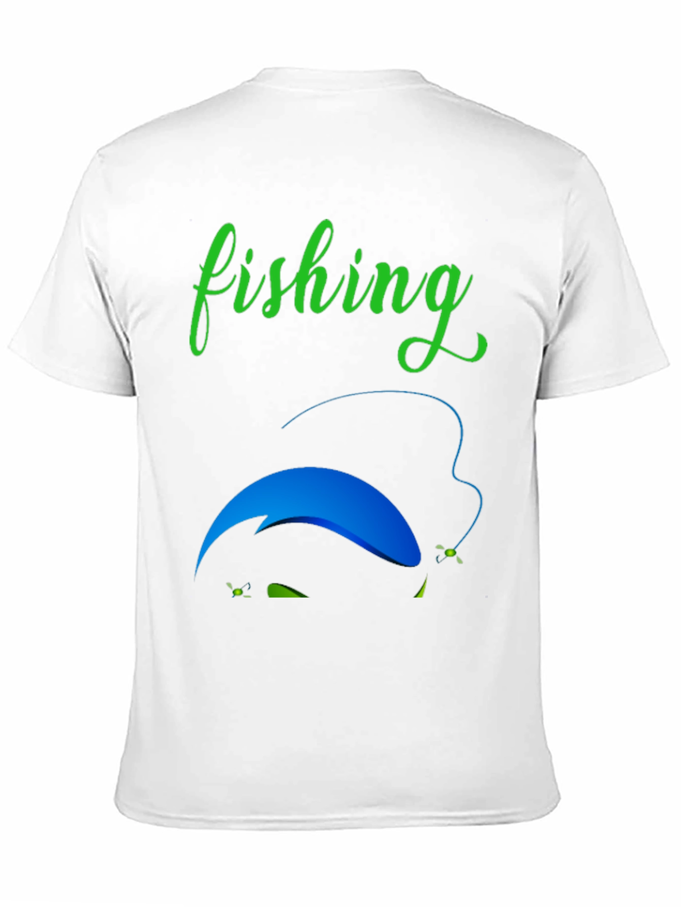 Fishing Graphic Tee - Mens Black Cotton Blend T-Shirt