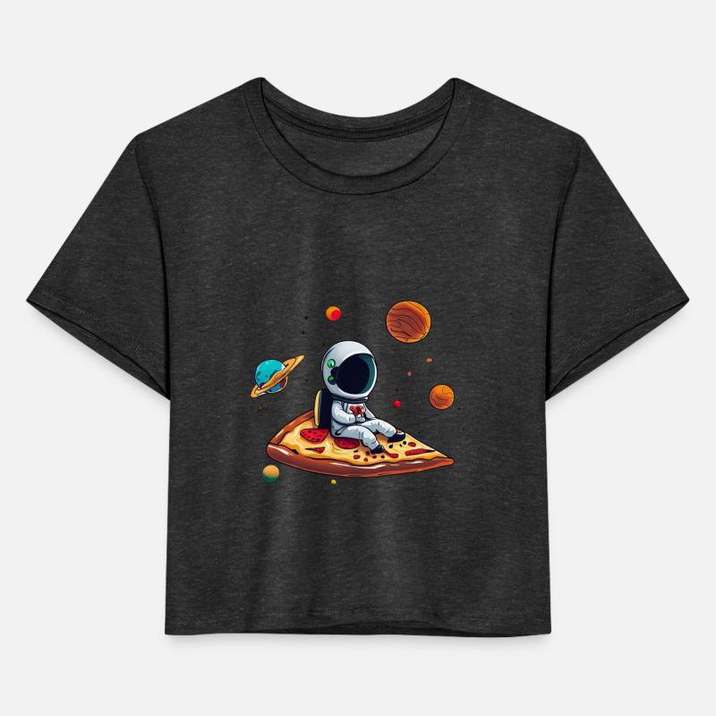 Astronaut on pizza in space