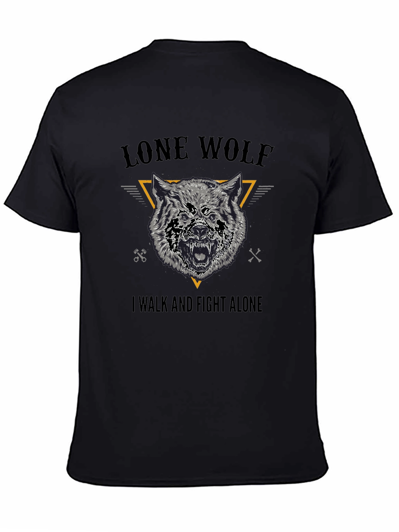Lone Wolf Graphic Tee - Black Cotton T-Shirt