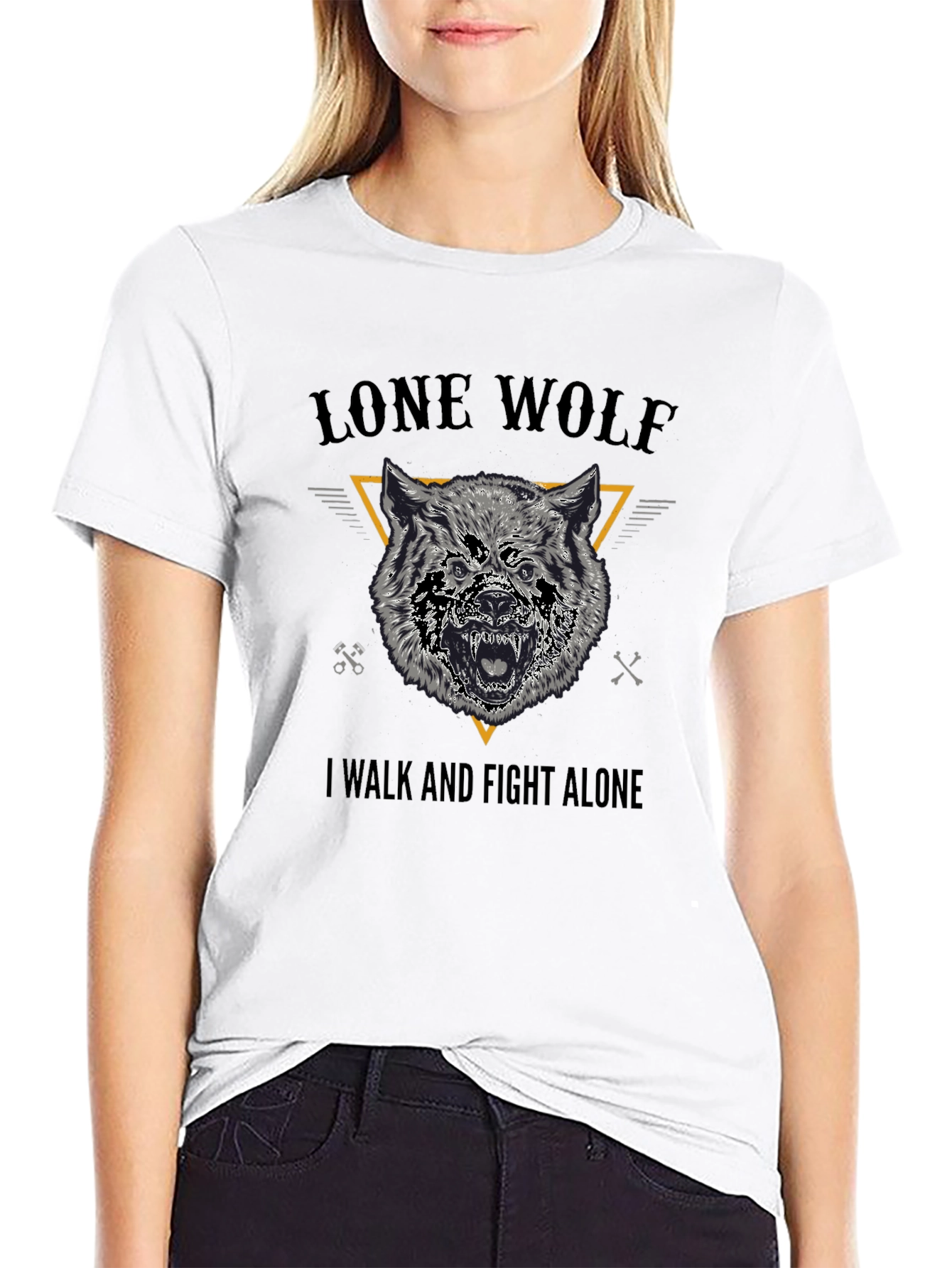 Lone Wolf Graphic Tee - Black Cotton T-Shirt
