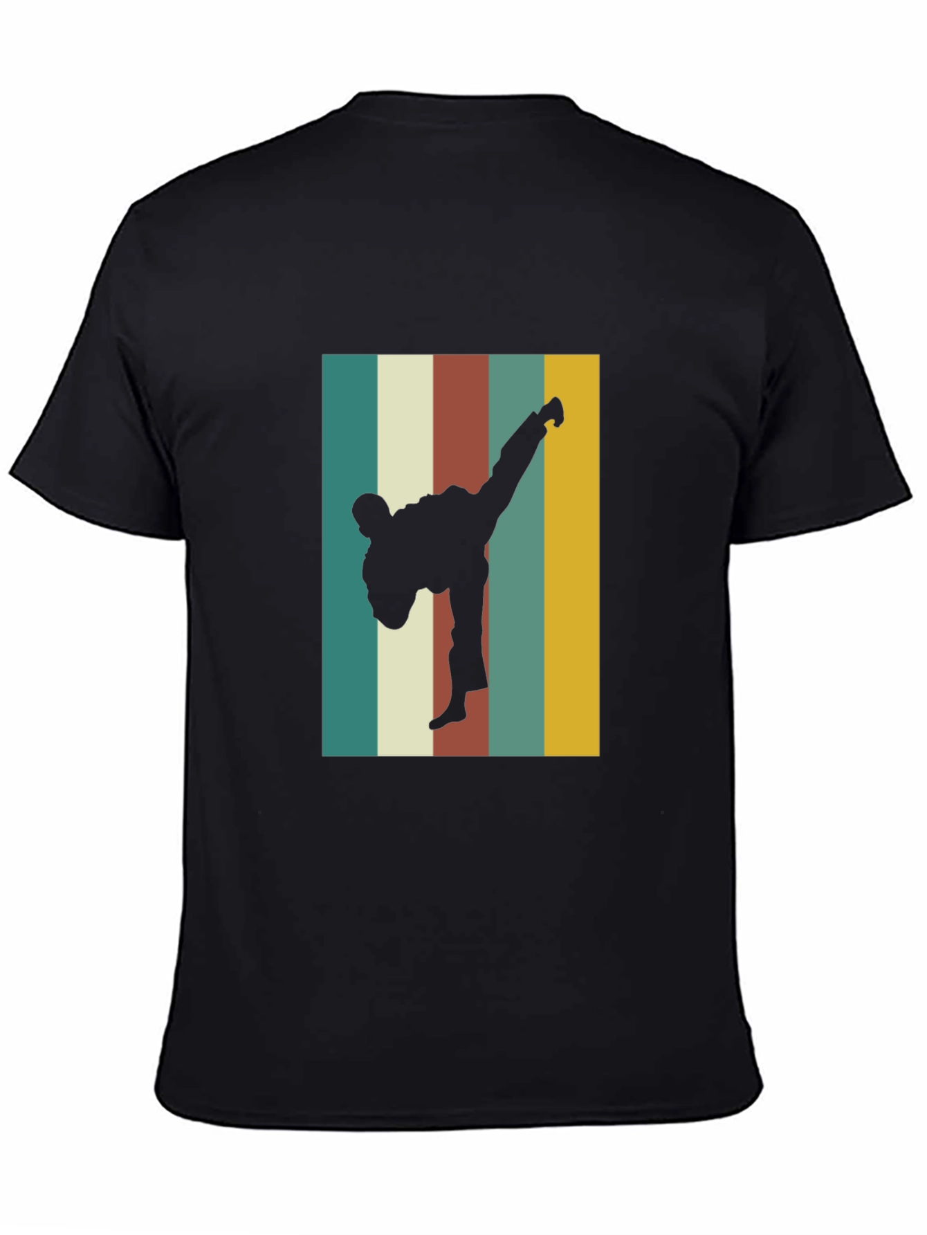 Retro Karate Kick T-Shirt - Black